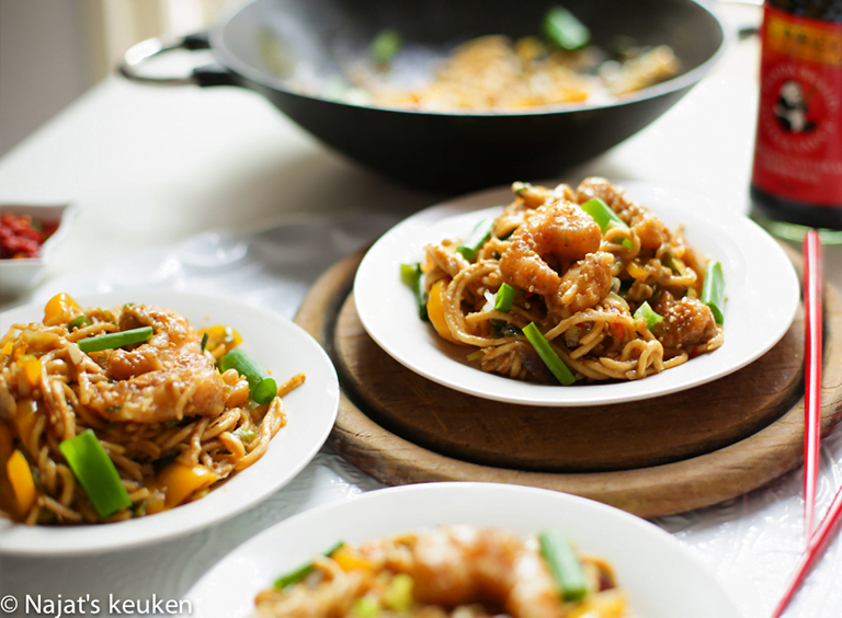 Chow Mein met Crunchy Gamba