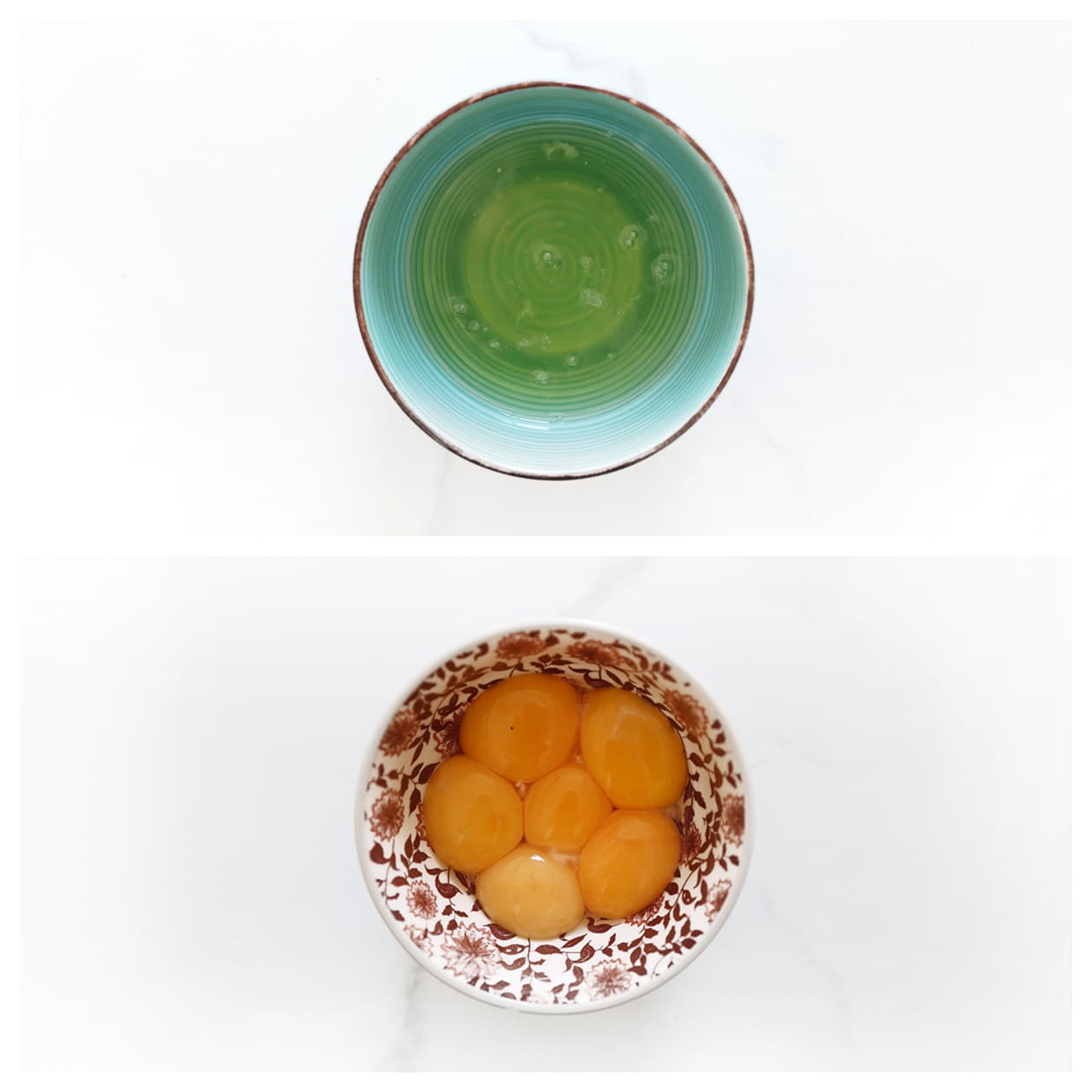 Eiwitten scheiden van de eidooiers voor de Pavlova recept