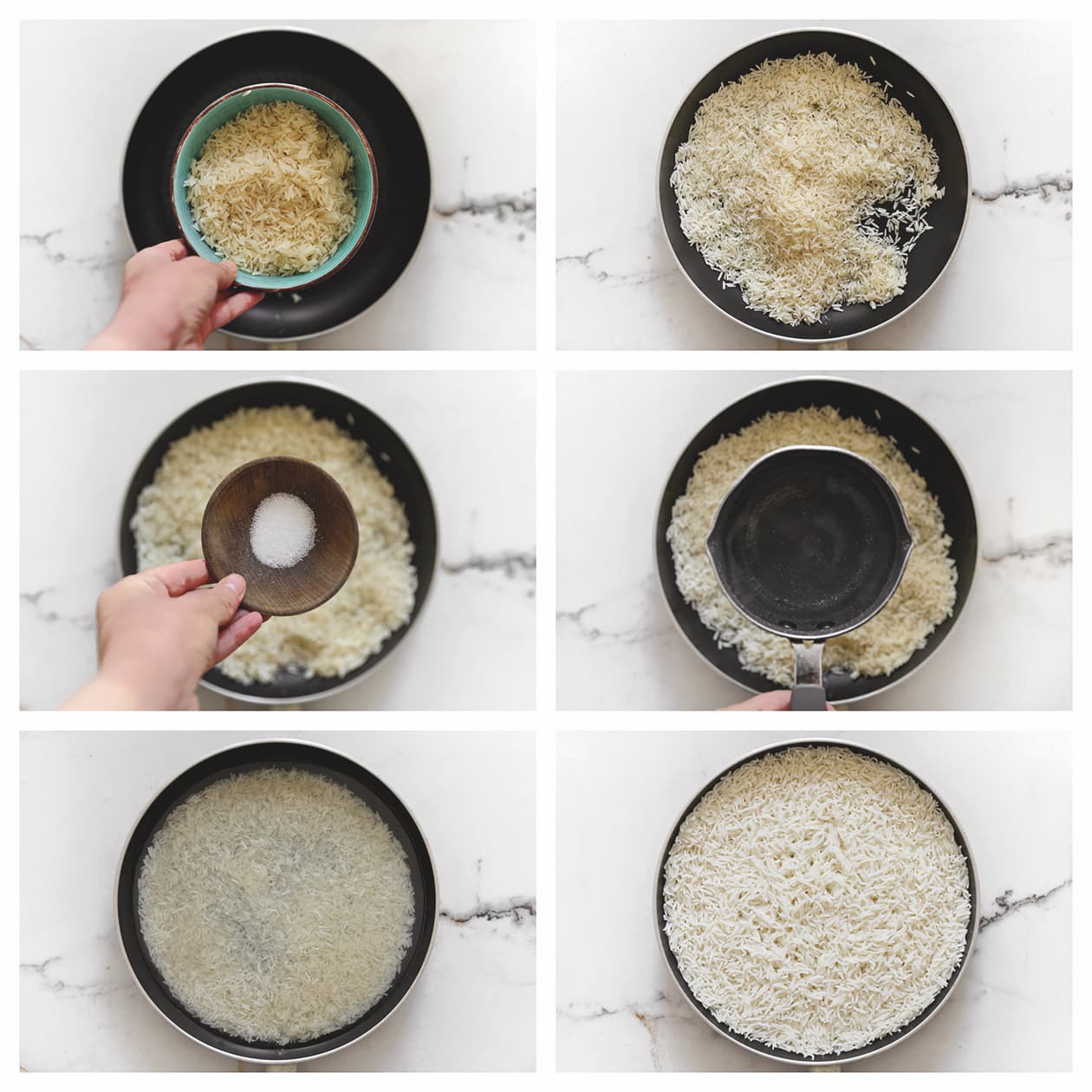 Rijst gaar koken in een pan met water