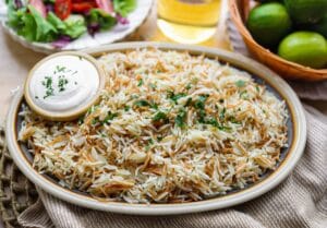 Pilav met luchtige rijst en goudbruine vermicelli