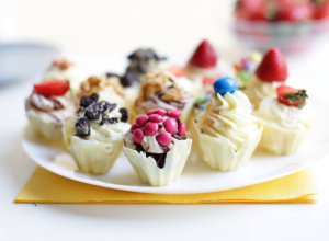 Chocolate Surprise Cups made with a plastic egg carton