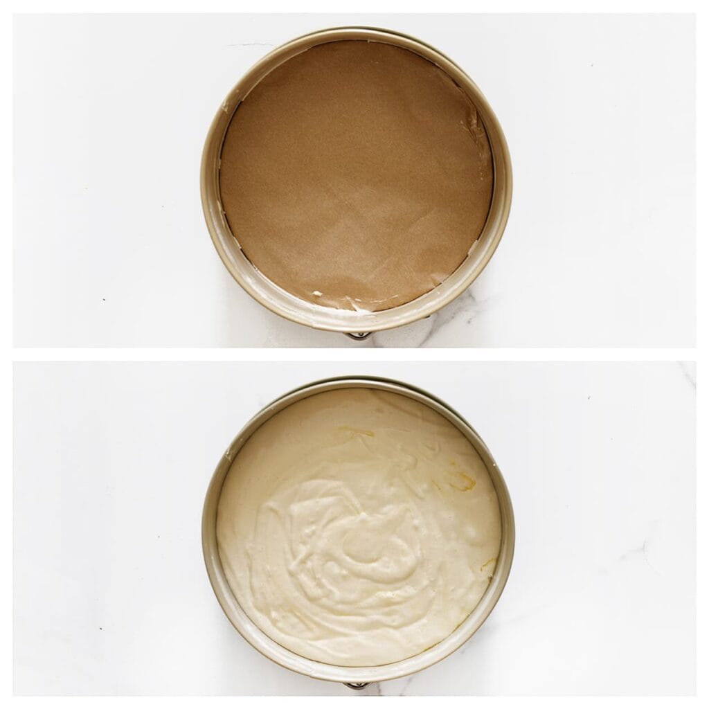 Giet het beslag in een ingevette bakvorm.