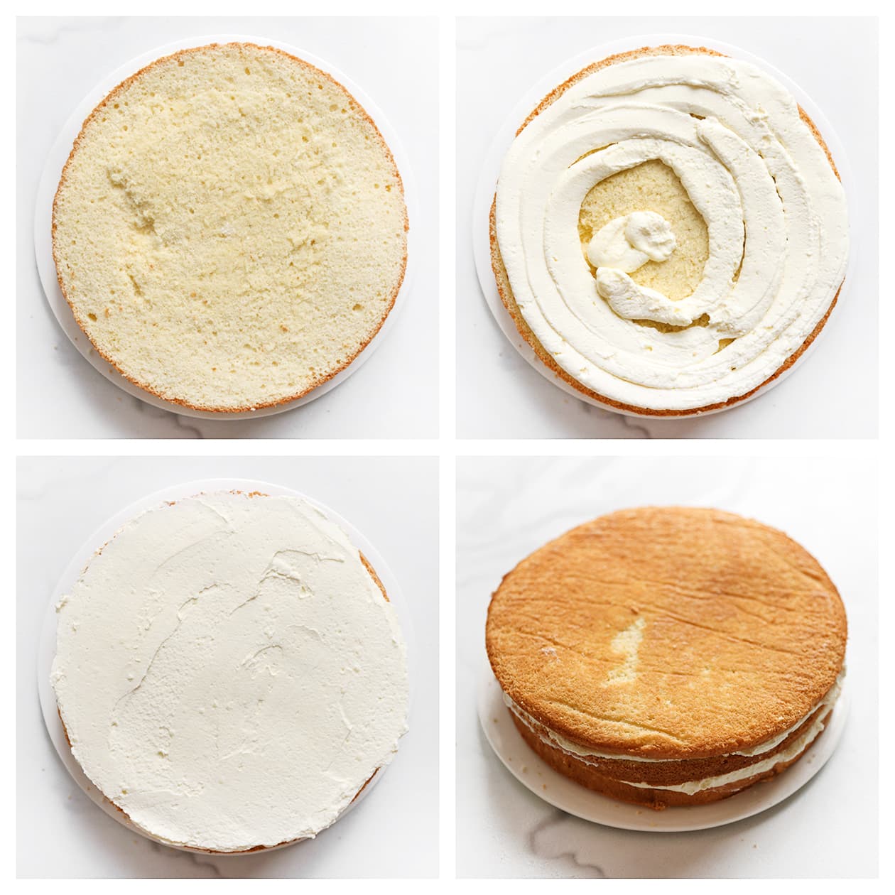 Laagje room verdelen over biscuit