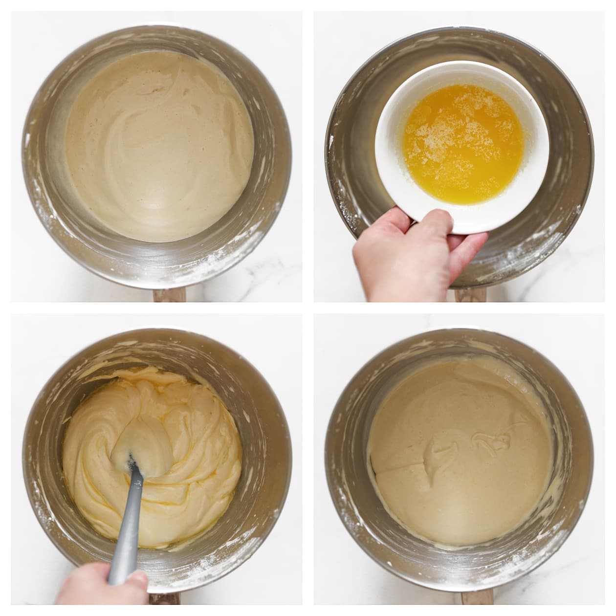 Roomboter door het biscuit beslag spatelen