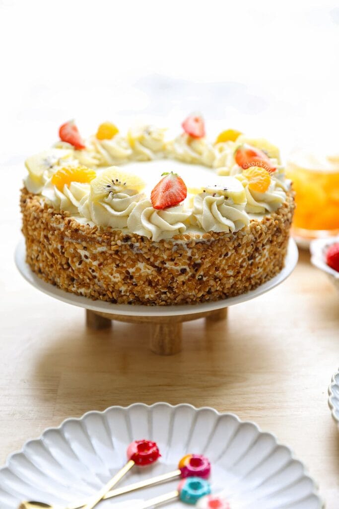 Slagroomtaart maken eindresultaat Kookmutsjes