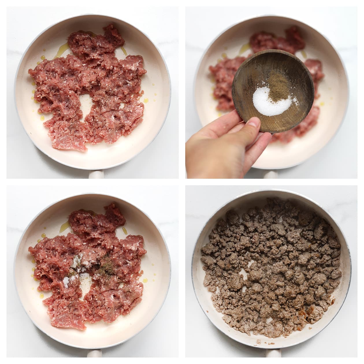 Gehakt bakken met zout en peper kopie