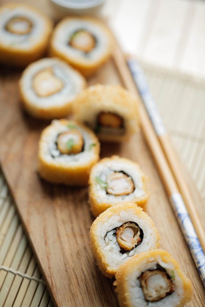 Ebi Tempura Maki (gefrituurde garnalen rol) Kookmutsjes