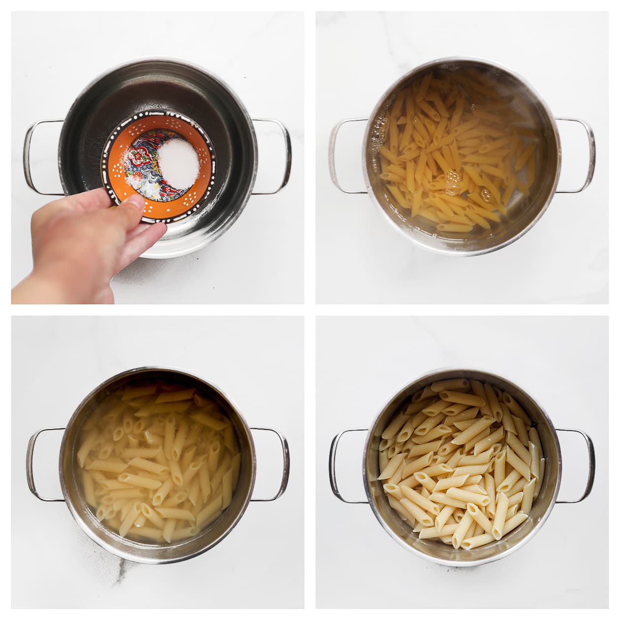 Penne gaar koken voor de pasta pesto met kip