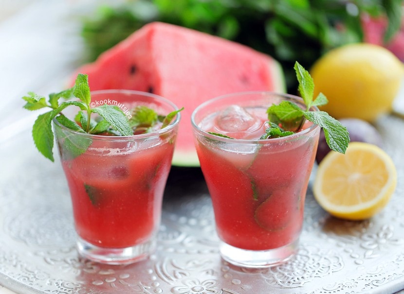 Watermeloen-passievrucht drankje