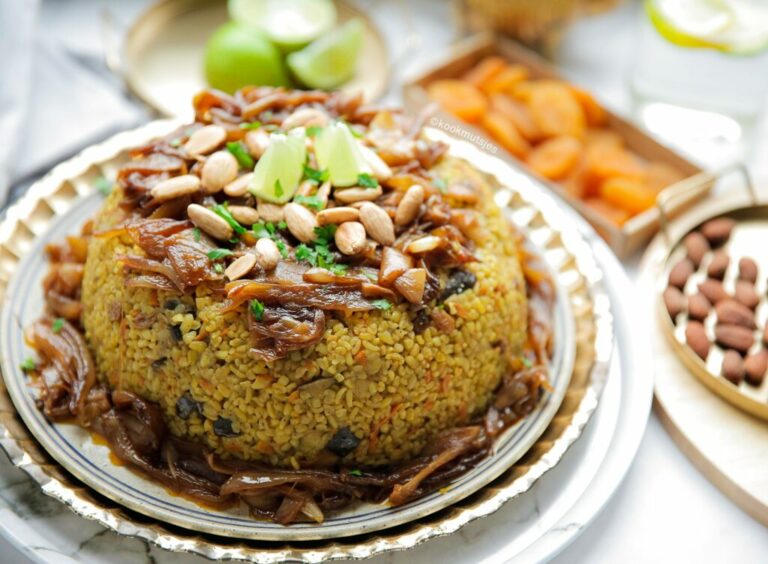 Bulgur gevuld met hete kip