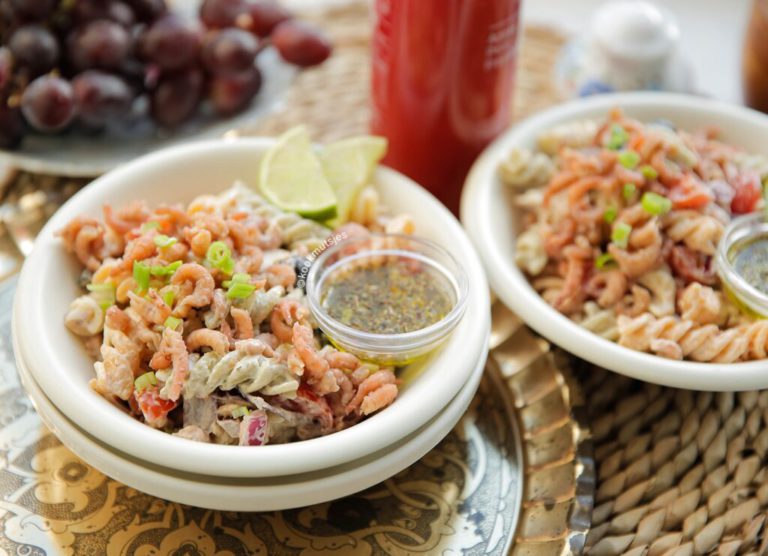 Pastasalade met garnalen