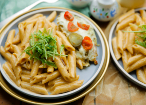 Penne met kip pesto Kookmutsjes