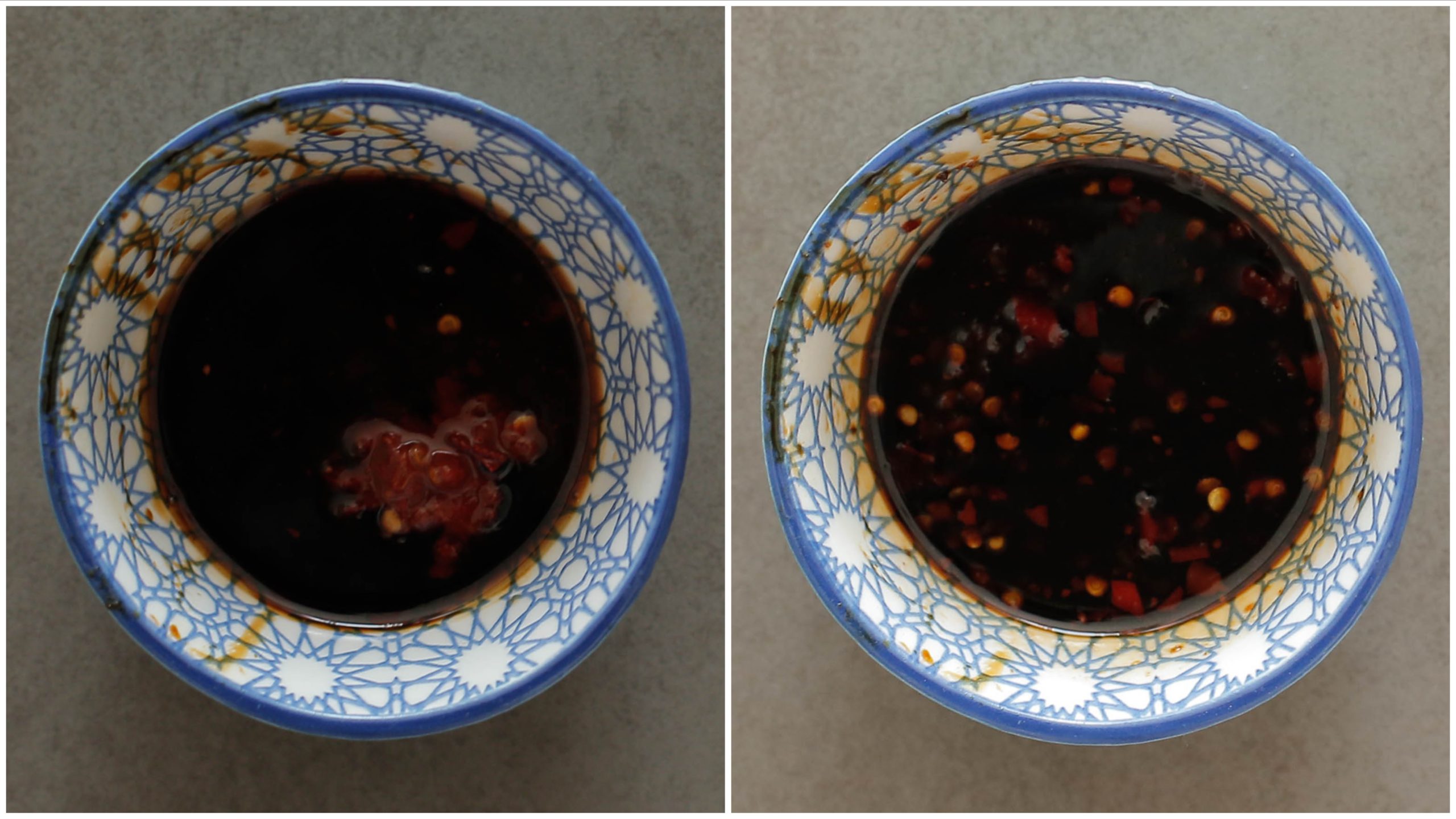 Ketjap manis, sambal en donkerbruine bastersuiker mengen tot een saus