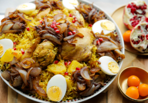 Kip met rijst en gekarameliseerde ui Kookmutsjes