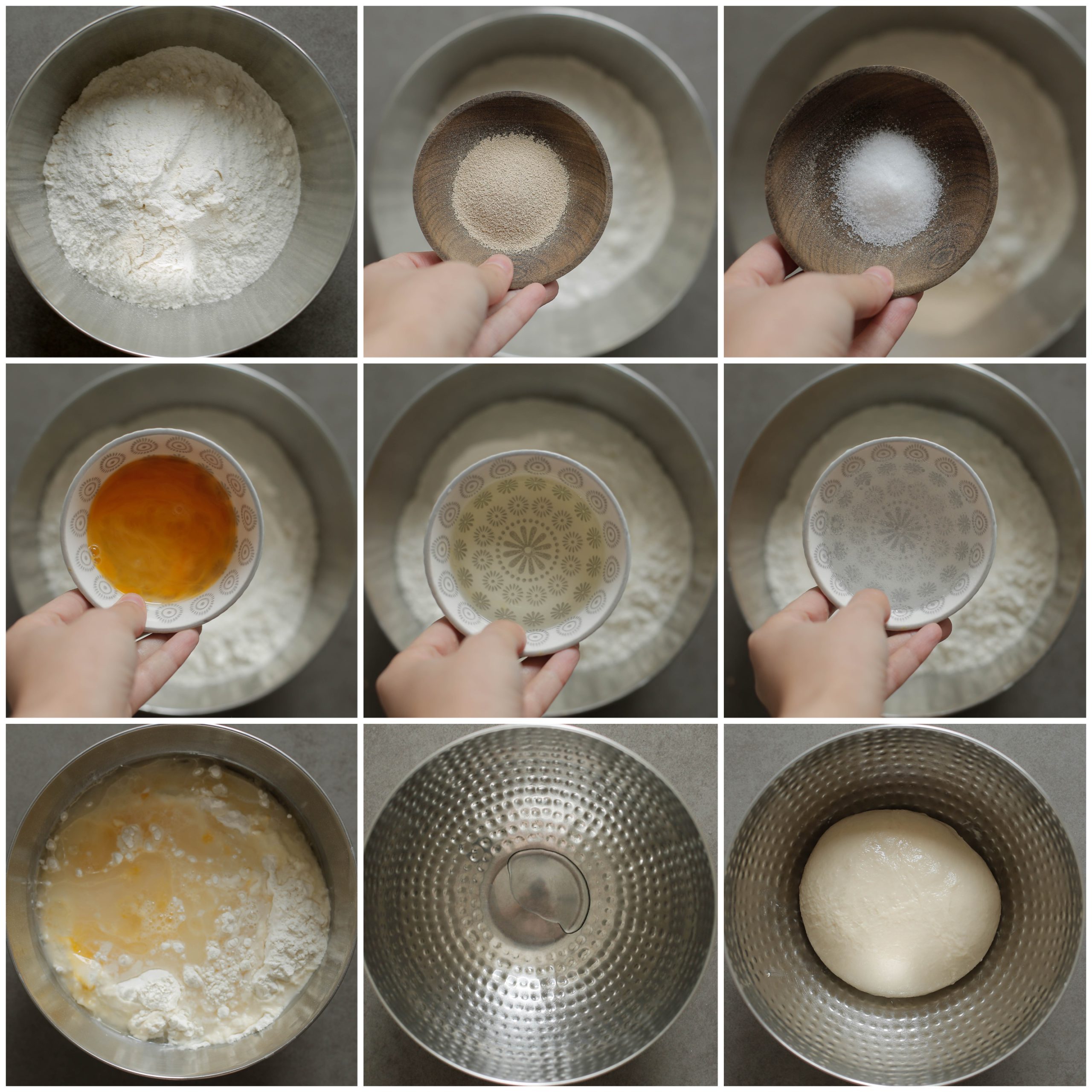 Deeg kneden voor de knoflookbroden