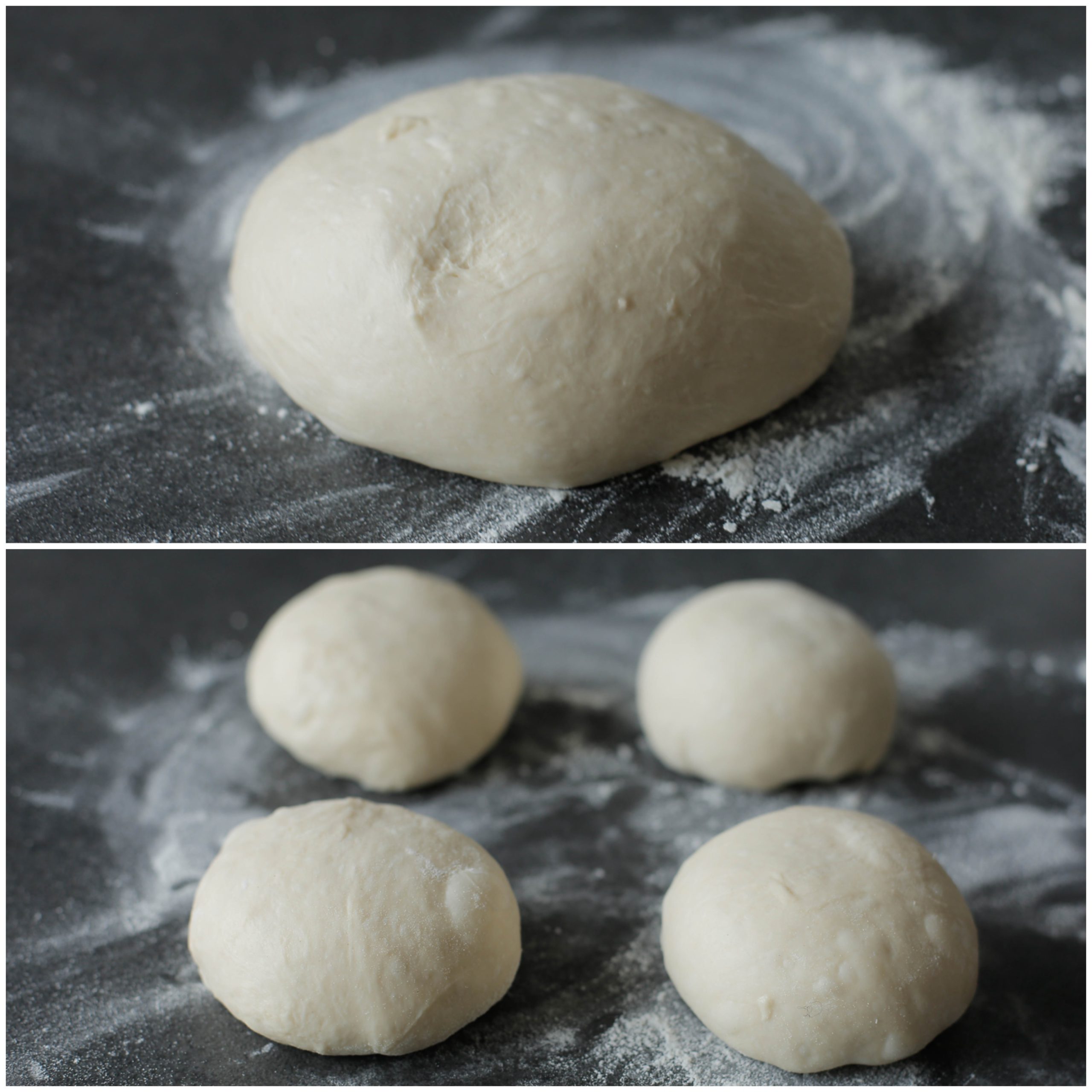 Deeg splitsen in vier porties