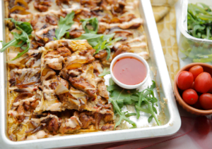 Kip met ei en gekarameliseerde ui Kookmutsjes