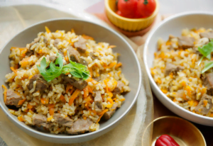 Rijst met kalfsvlees en wortel van Kookmutsjes