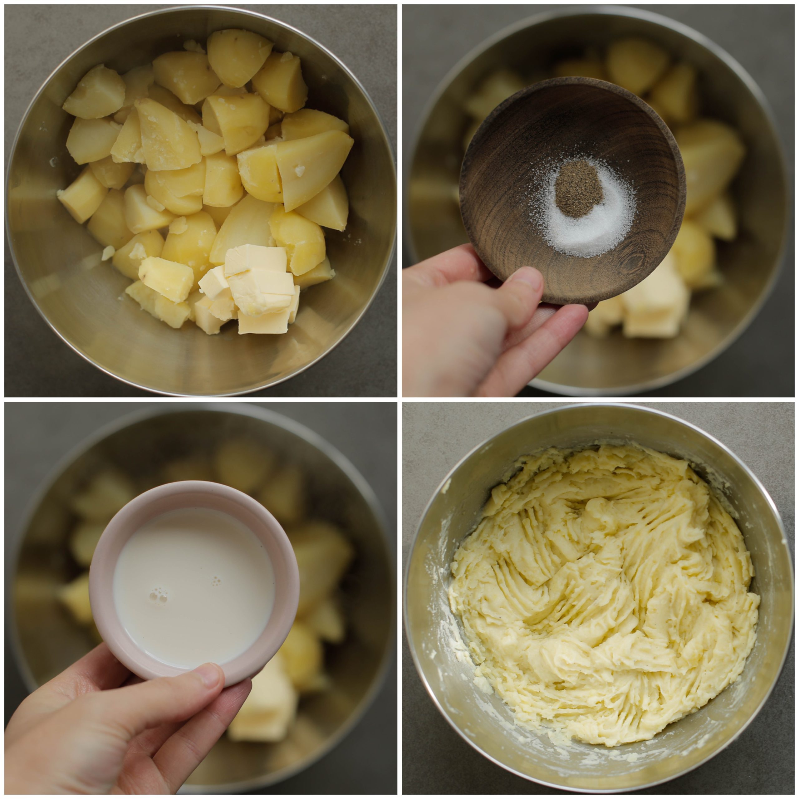 Aardappels fijnstampen tot een puree
