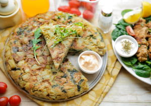 Aardappeltortilla met spinazie Kookmutsjes