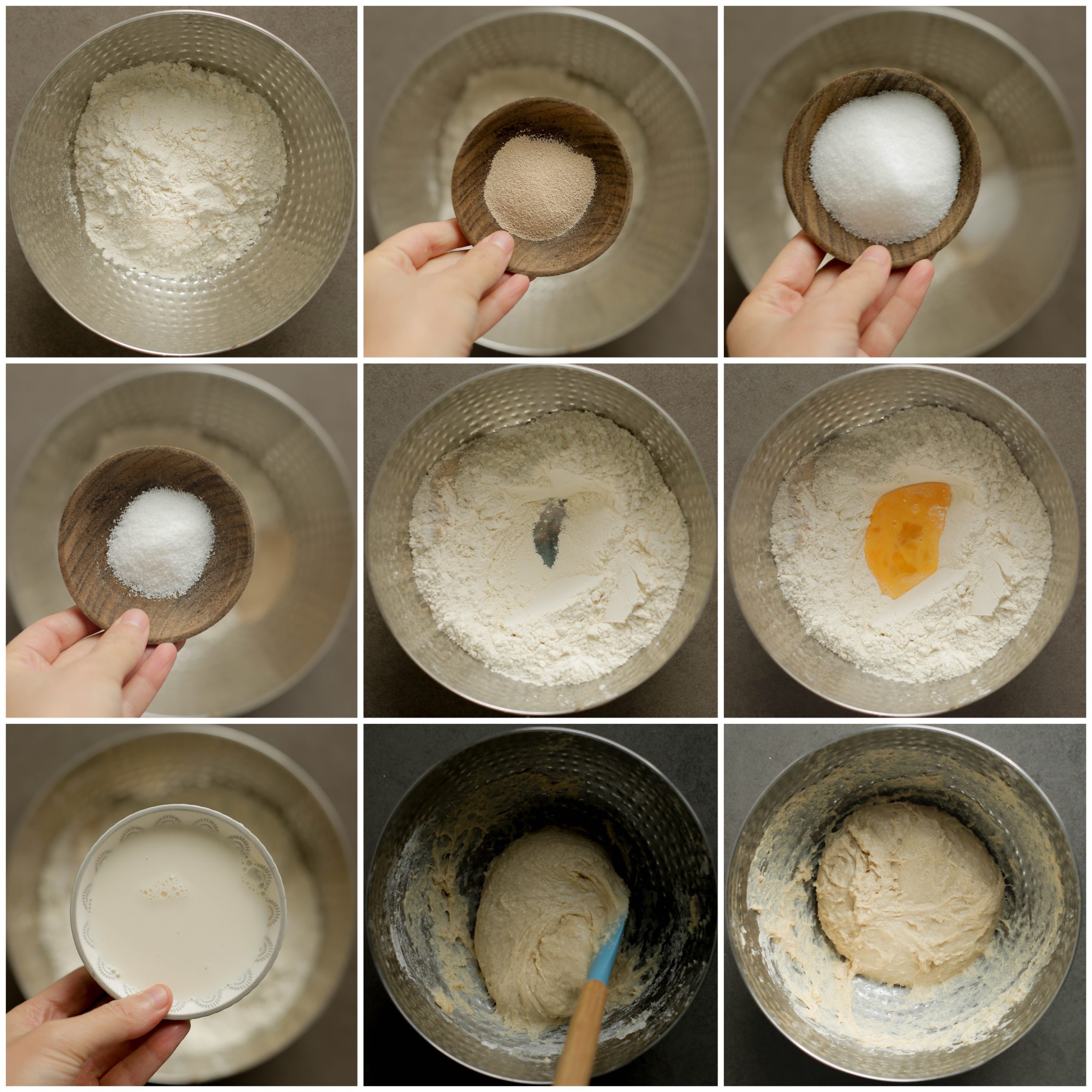 Deeg kneden voor de oliebol tompouce