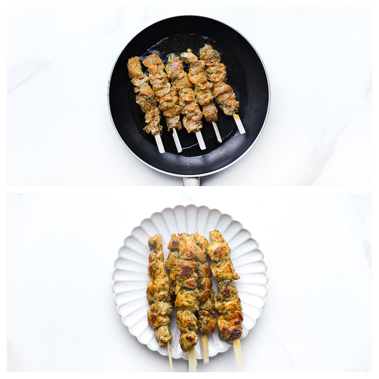 Kip souvlaki goudbruin bakken