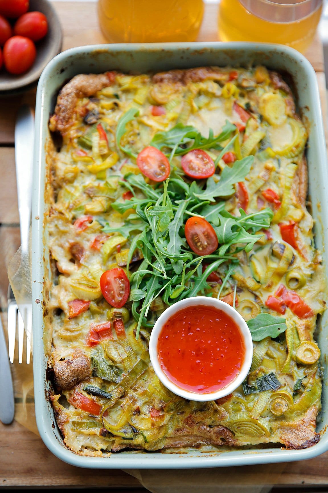 Aardappelgratin met groente en ei eindresultaat