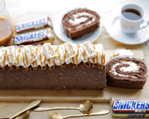 Snickers rolcake van Kookmutsjes