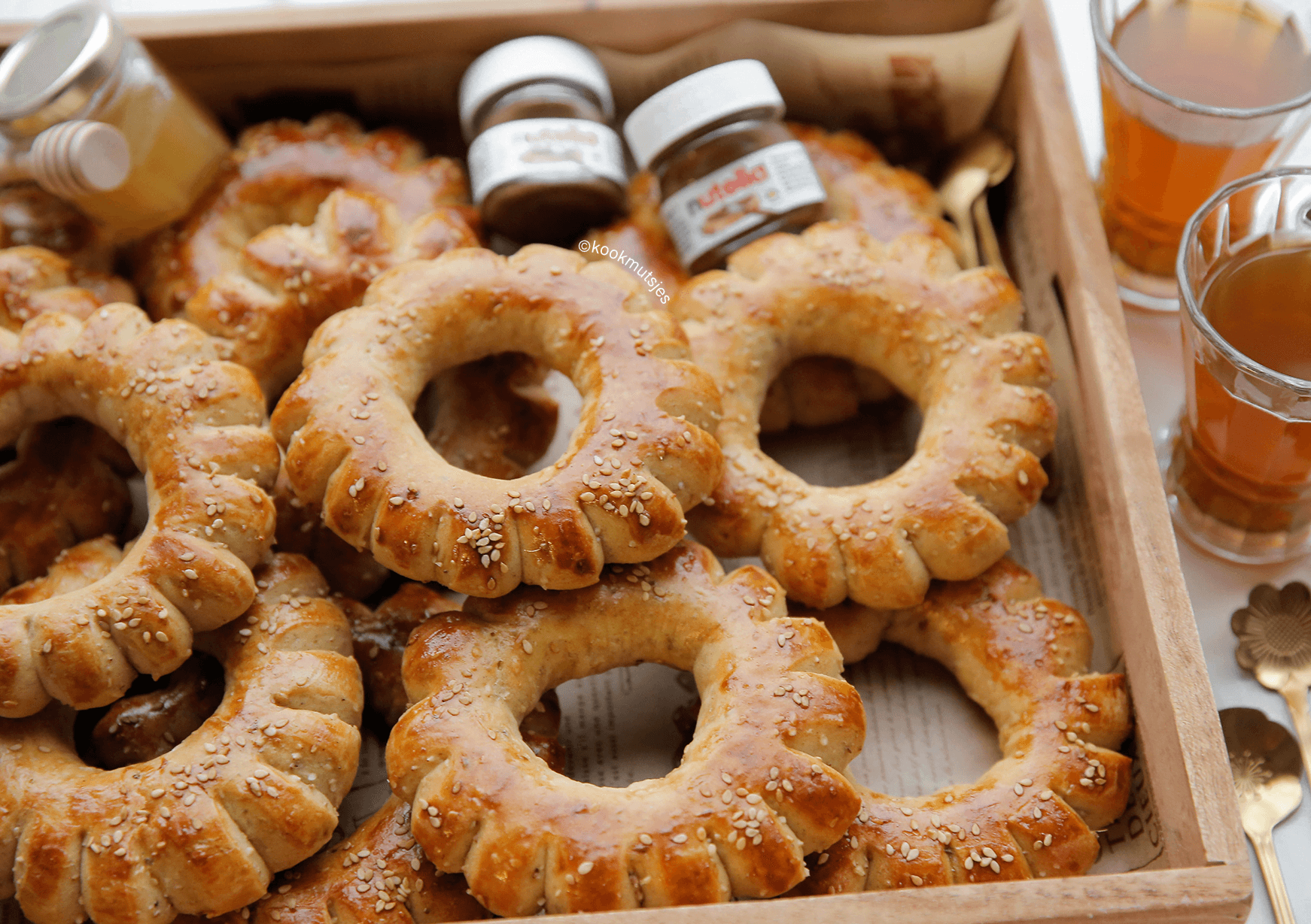 Zachte ka'ak (Marokkaanse kaak koekjes) Kookmutsjes