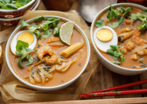 Noedelsoep met garnalen Kookmutsjes