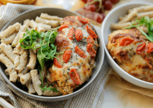 Pasta met gevdulde kip Kookmutsjes