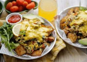 Gebakken aardappels met tonijn in kaassaus Kookmutsjes