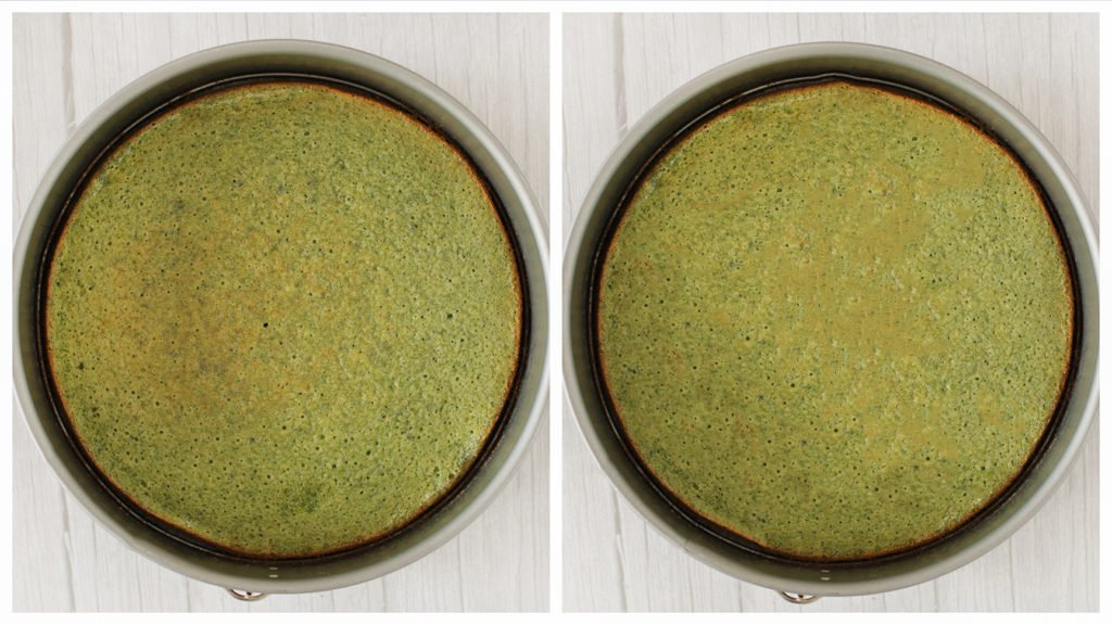 Leg de cakes in een voorverwarmde oven op 175 ℃. Bak 15 minuten. Gebruik een satéprikker om te kijken of de cakes gaar zijn. Komt de prikker er droog uit? Dan zijn ze klaar. Laat de spinaziecakes compleet afkoelen.