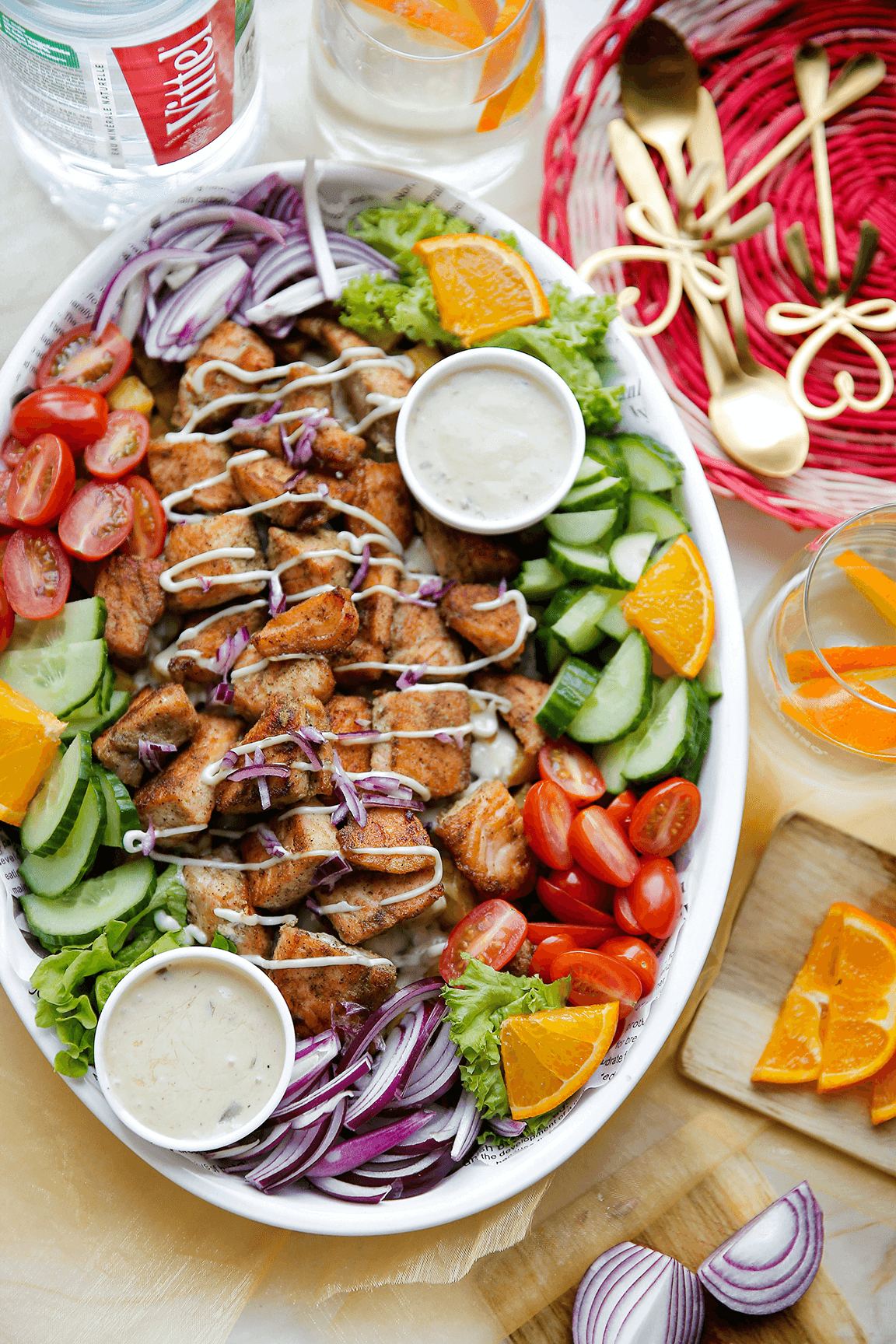 Aardappelsalade met zalm eindresultaat