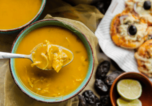 Pompoensoep met kip