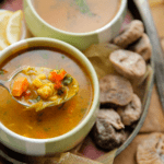 Pompoensoep met vis Kookmutsjes