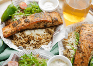 Zalm met rijst en ui Kookmutsjes