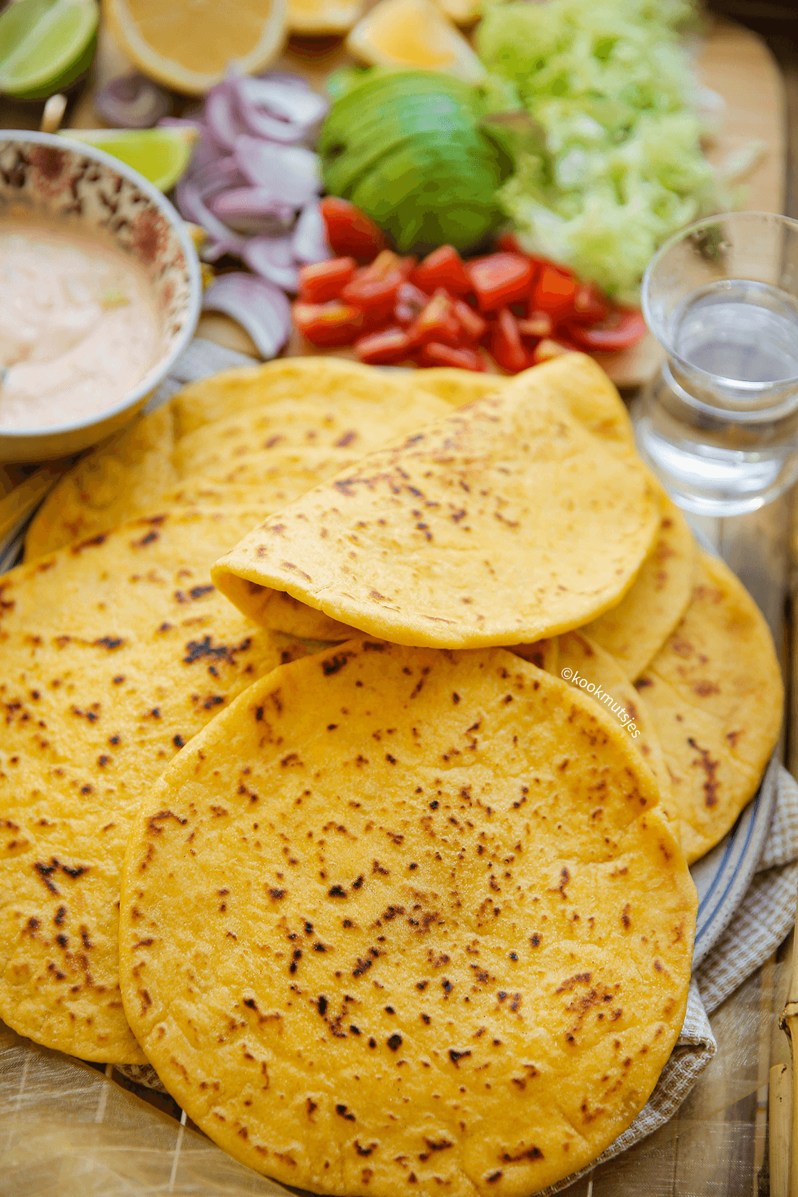 Zoete aardappelwraps met kip eindresultaat