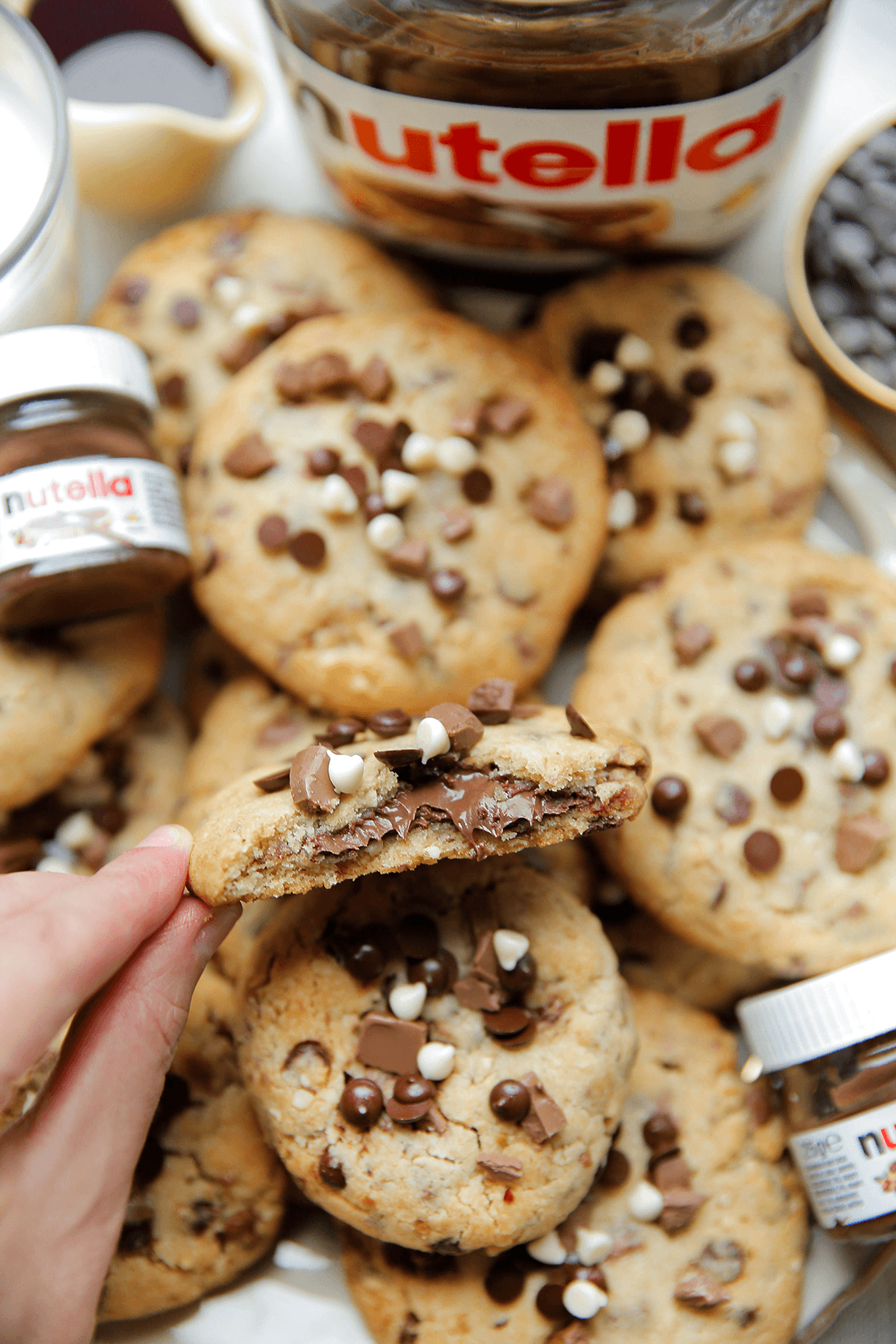 Chocolate chip cookies met vulling Kookmutsjes