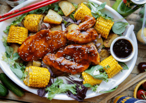 Kipfilet-in-honingsaus-bowl