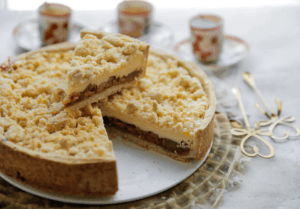 Appelkruimeltaart met gele room Kookmutsjes