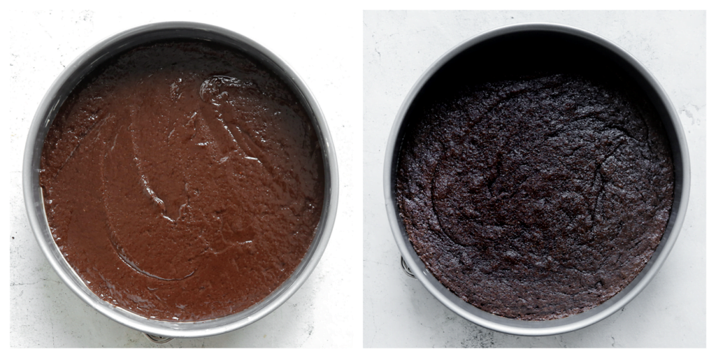 Verdeel het beslag over de bakvorm. Leg de brownie in een voorverwarmde oven. Bak gaar.