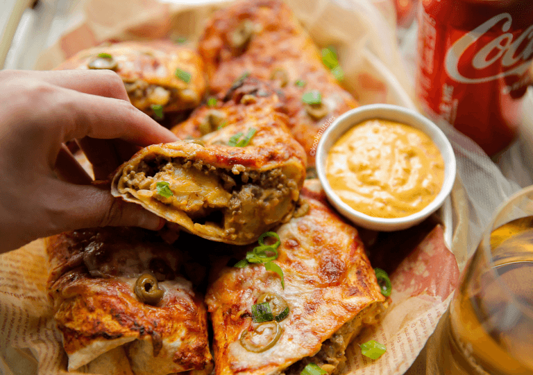 Wrap met gehakt en friet
