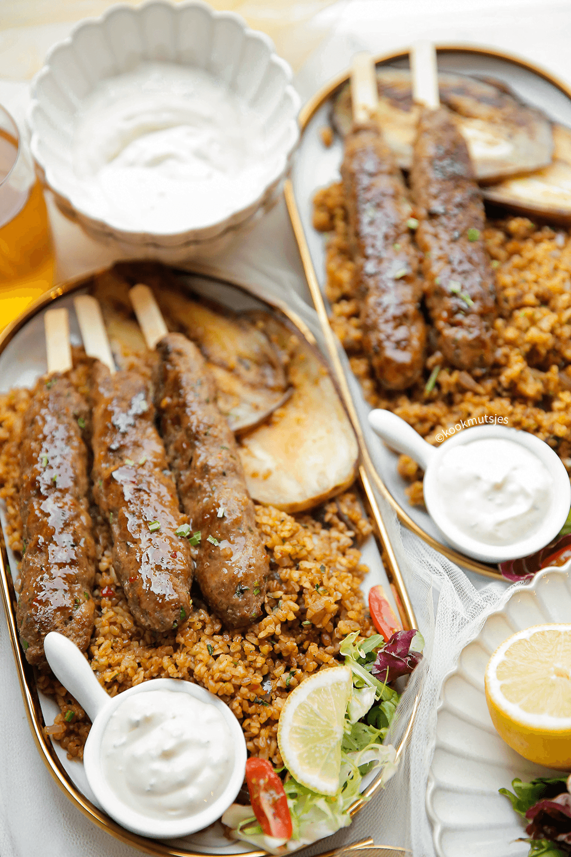 Bulgur met gehaktspiesjes eindresultaat Kookmutsjes