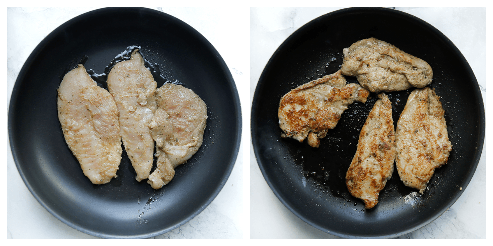 Kipfilet aan beide kanten gaar bakken