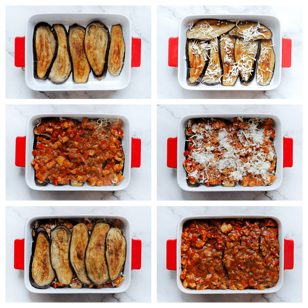 Kip aubergineschotel Kookmutsjes