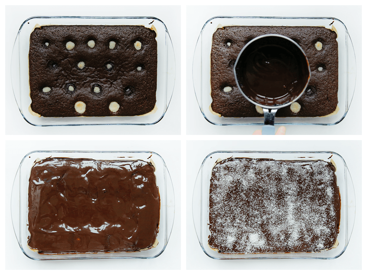 Chocolade kokoscake garneren met ganache