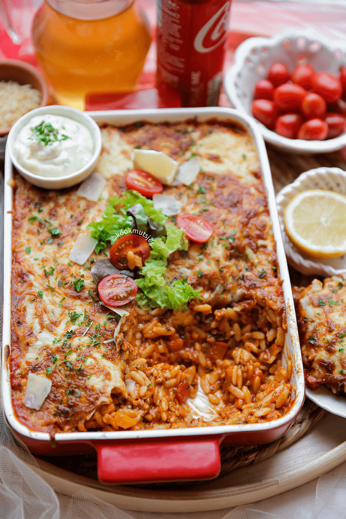 Orzo ovenschotel met gehakt eindresultaat