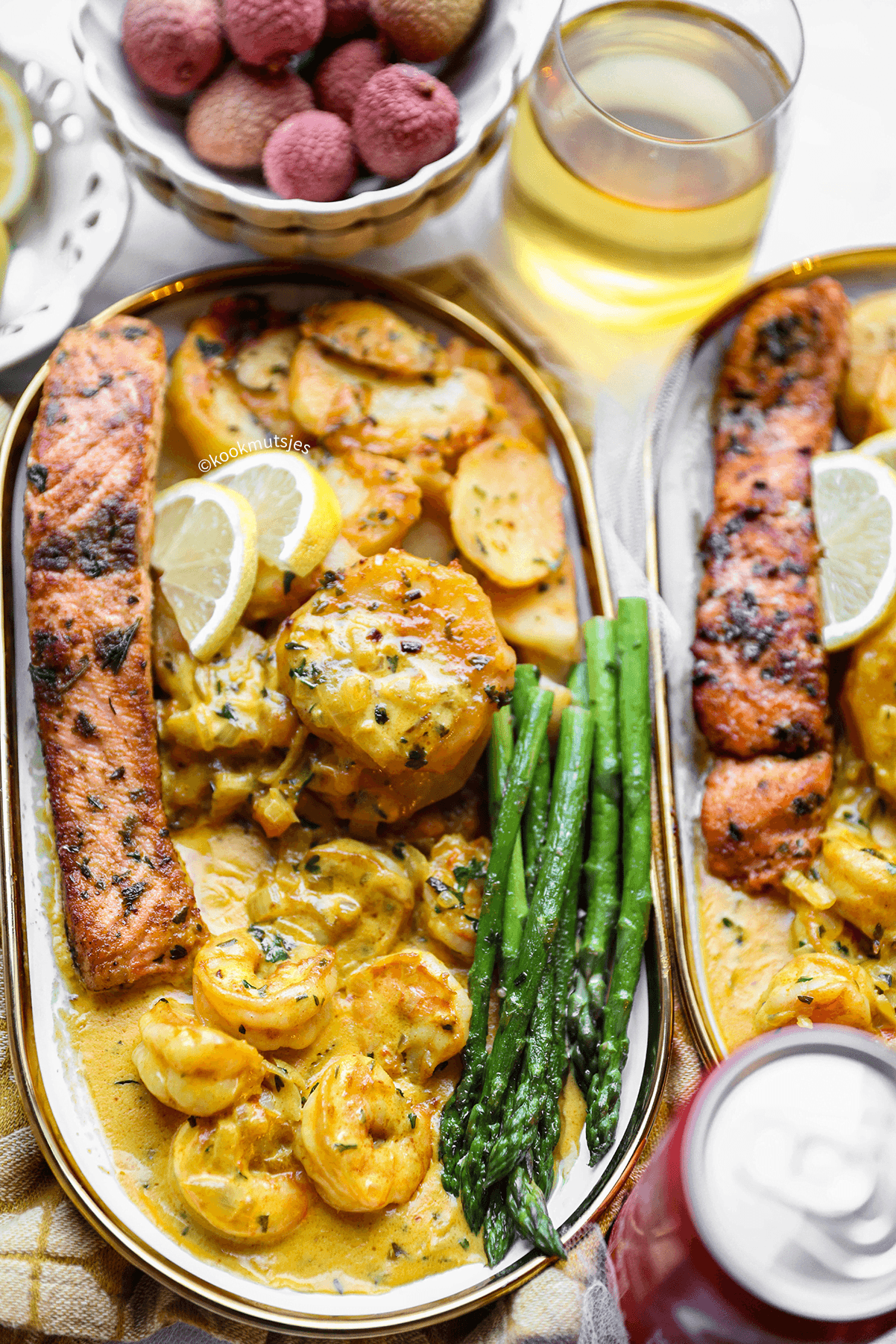 Garnalen met zalm eindresultaat Kookmutsjes
