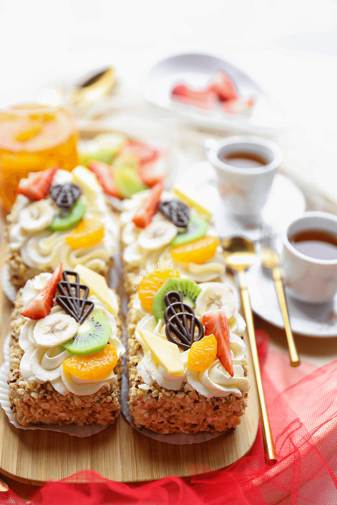 No bake slagroomgebakjes eindresultaat Kookmutsjes